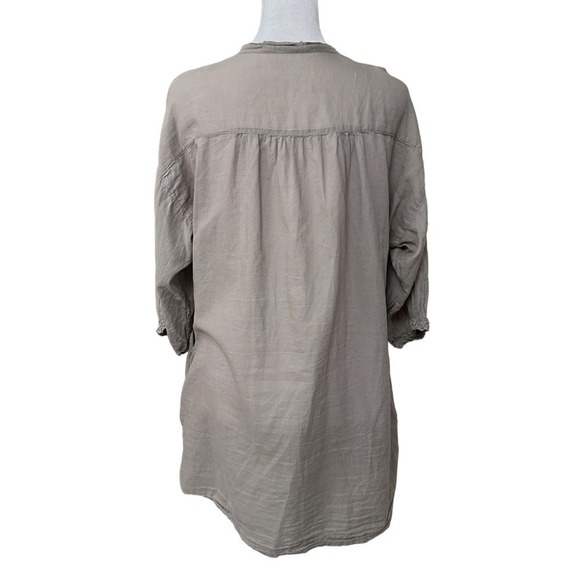 Johnny Was Womens Embroidered Floral Tunic Blouse Puff Long Sleeve Cotton Gray M - Picture 6 of 13